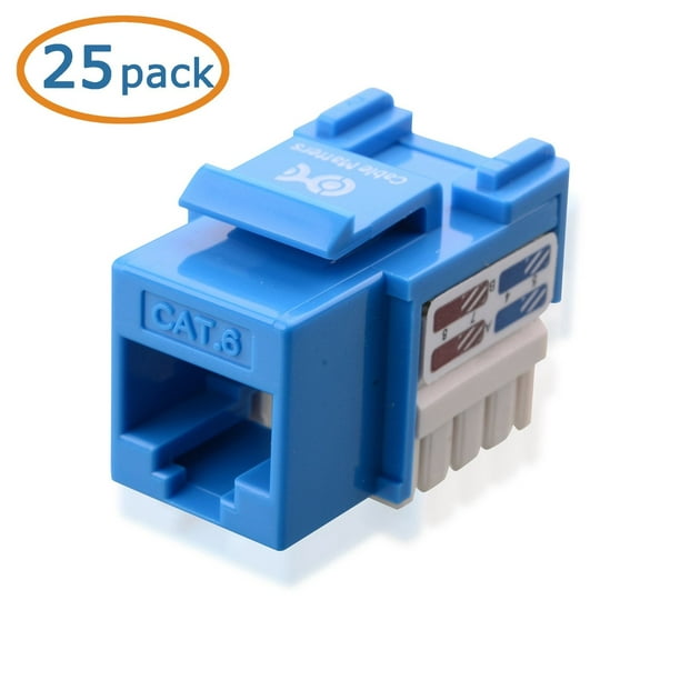 Cat6 RJ45 Keystone Jack Punch-Down Network Blue 30 Cat6 RJ45 Keystone Jack Punch-Down Network Blue 30
